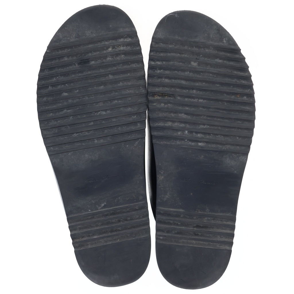 Rick Owens(リックオウエンス) Leather flat mules レザーフラットミュール サンダル 02D3849 ブラック