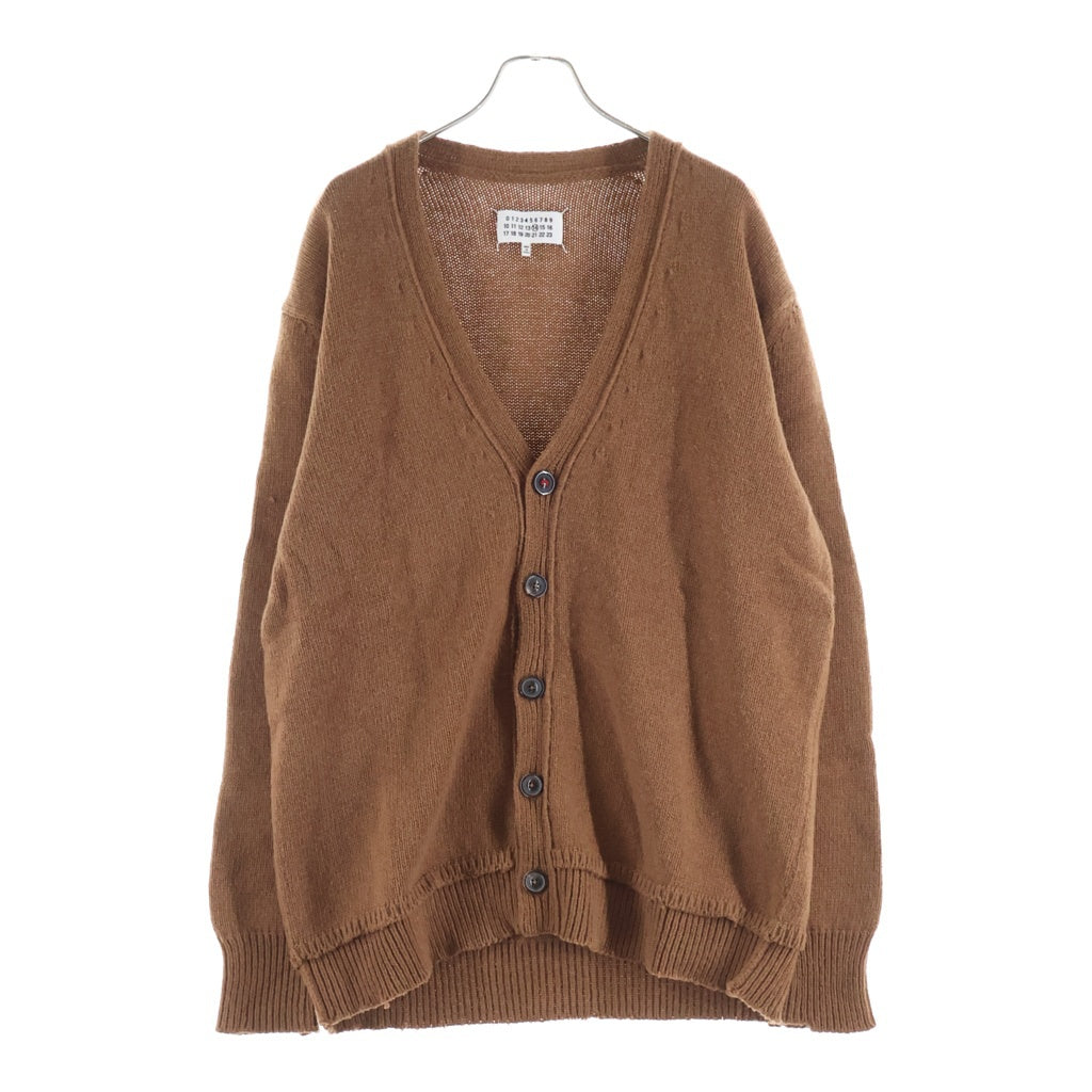 Maison Margiela(メゾンマルジェラ) 21AW ELBOW PATCH WOOL CARDIGAN エルボーパッチ ウール カーディガン S50GP0245 S17785 ブラウン