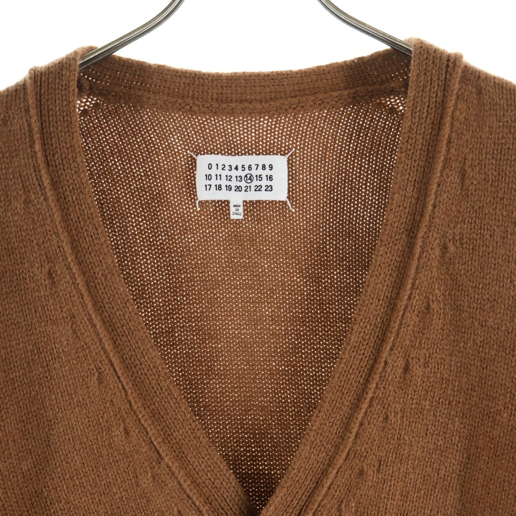 Maison Margiela(メゾンマルジェラ) 21AW ELBOW PATCH WOOL CARDIGAN エルボーパッチ ウール カーディガン S50GP0245 S17785 ブラウン