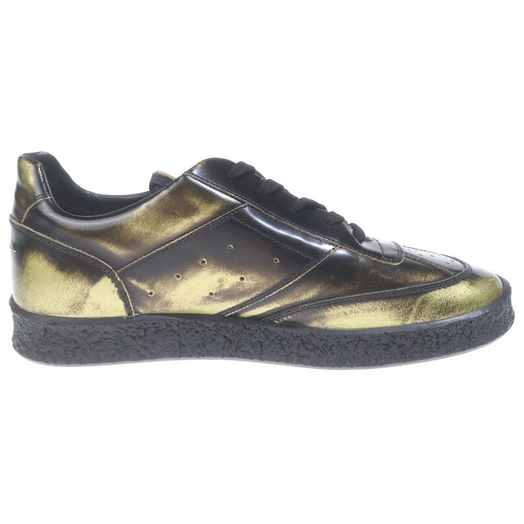 MM6 Maison Margiela(エムエムシックスメゾンマルジェラ) Numeric-patch ニューメリックパッチ エナメル ローカットスニーカー ブラック/ゴールド