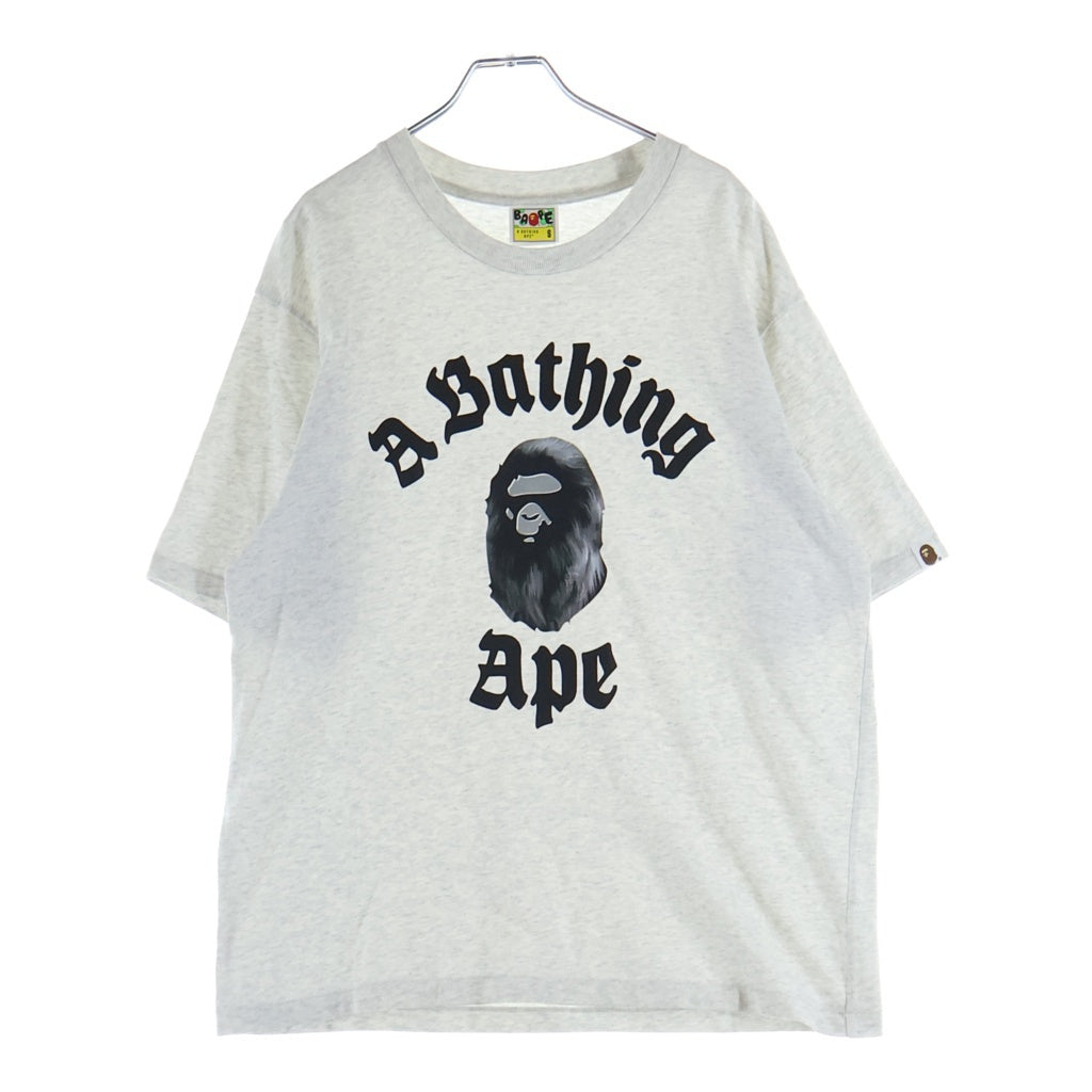 A BATHING APE(アベイシングエイプ) カレッジ フロントロゴ 001TEL801330M クルーネックTシャツ グレー