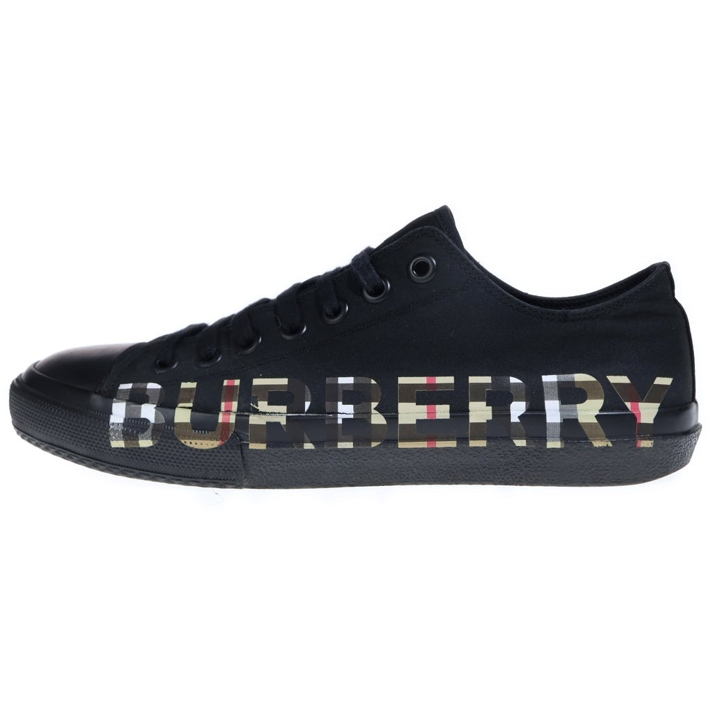 BURBERRY(バーバリー) Canvas Low サイドロゴ キャンバス ローカットスニーカー ブラック