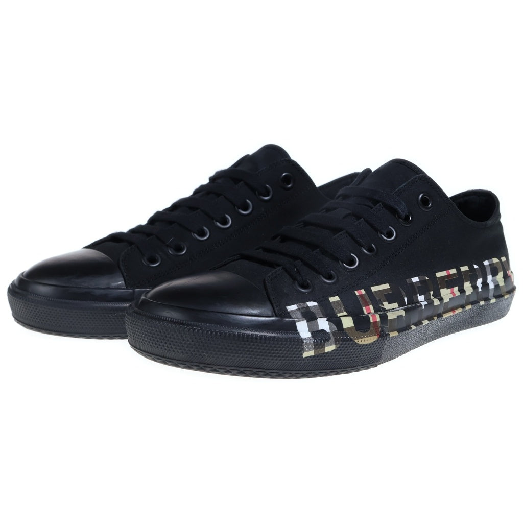 BURBERRY(バーバリー) Canvas Low サイドロゴ キャンバス ローカットスニーカー ブラック