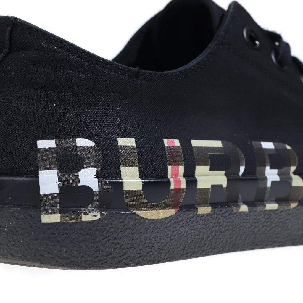 BURBERRY(バーバリー) Canvas Low サイドロゴ キャンバス ローカットスニーカー ブラック