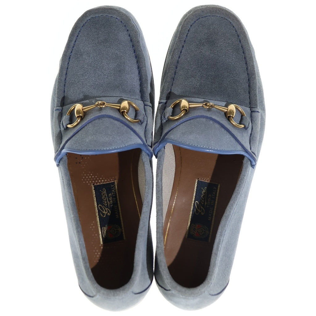 GUCCI(グッチ) ゴールド ホースビット ビットローファー ブルー