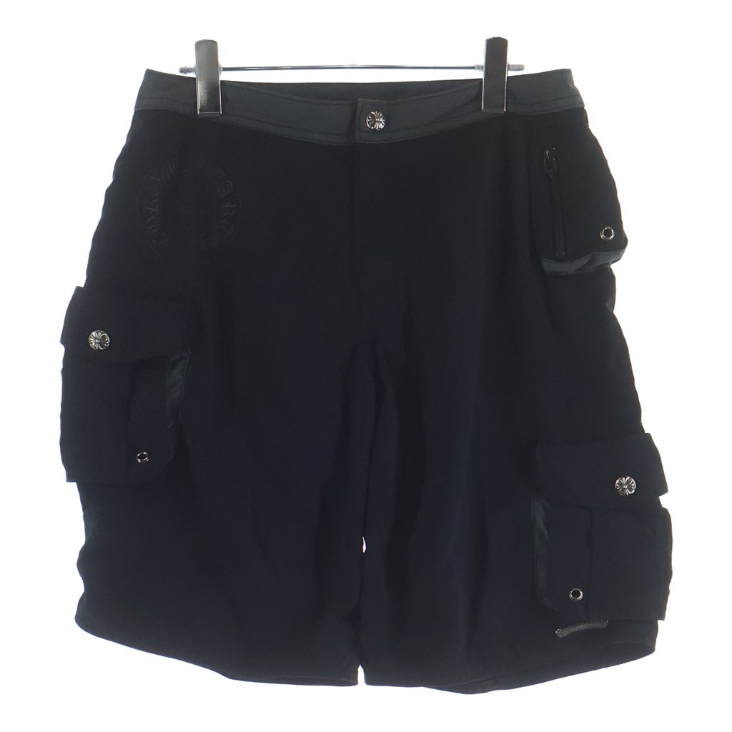 CHROME HEARTS(クロムハーツ) SWIM PANTS CRS BTN クロスボールボタン スクロールラベル付 ハーフパンツ ブラック