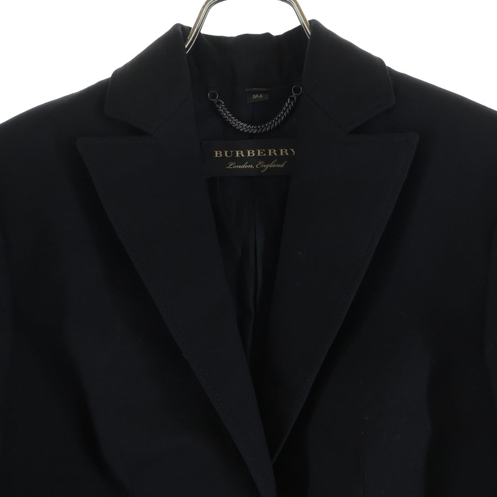 BURBERRY(バーバリー) フロントデザイン 2B ウールギャバ 4547211 テーラードジャケット ブラック レディース