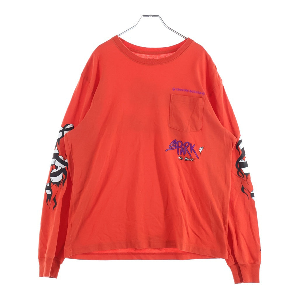 CHROME HEARTS(クロムハーツ) MATTY BOY Sadistic Lipstick SPARK THE HEART L/S Top マッティボーイ ロングスリーブカットソー オレンジ