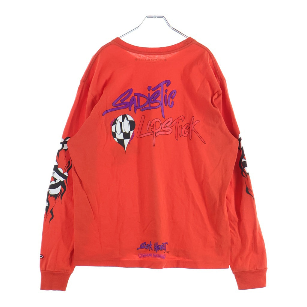 CHROME HEARTS(クロムハーツ) MATTY BOY Sadistic Lipstick SPARK THE HEART L/S Top マッティボーイ ロングスリーブカットソー オレンジ