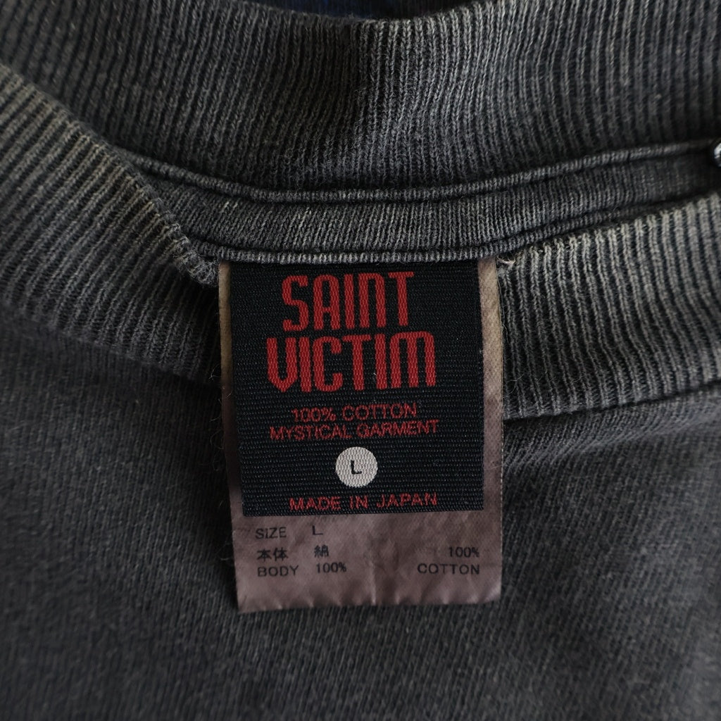 SAINT MICHAEL(セントマイケル) LS TEE ILYA GITS 攻殻機動隊 ヴィンテージ加工 SM-YS1-0000-C34 ロングスリーブカットソー ブラック