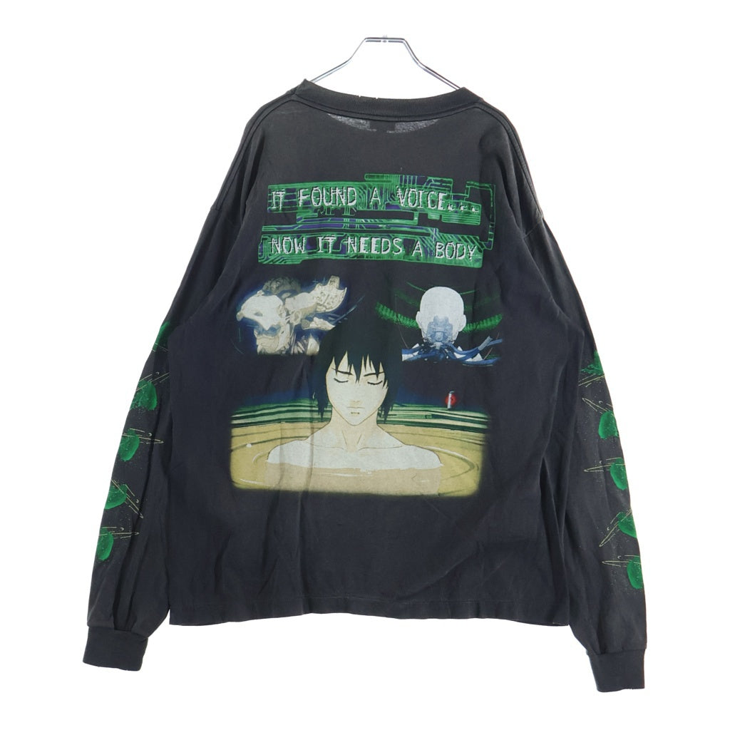 SAINT MICHAEL(セントマイケル) GS LS TEE GITS 攻殻機動隊 ヴィンテージ加工長袖Tシャツ SM-YS1-0000-C33 ブラック