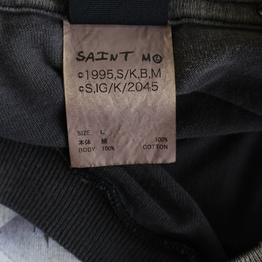 SAINT MICHAEL(セントマイケル) GS_SS TEE GITS BLACK 攻殻機動隊 ヴィンテージ加工 SM-YS1-0000-C31 クルーネックカットソー ブラック
