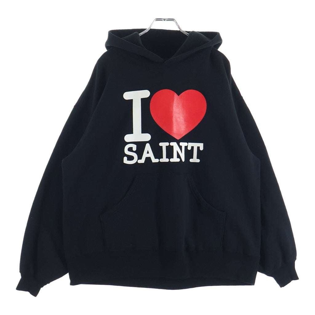SAINT MICHAEL(セントマイケル) 26SS I LOVE SAINT HOODIE SM-MK8-0000-057 プルオーバーパーカー ブラック