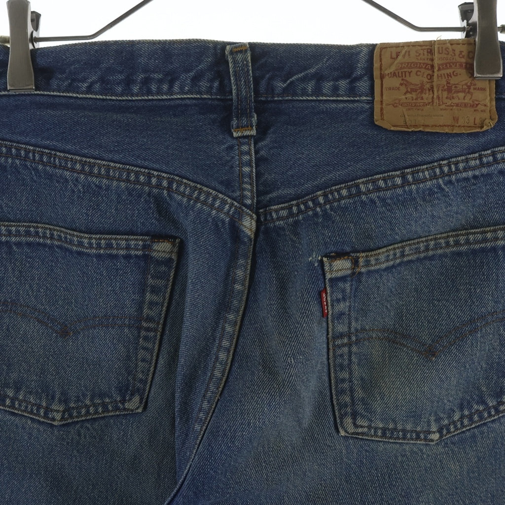 Levi's(リーバイス) VINTAGE 80s ハチマル 赤耳 伸縮率10% 表黒カンヌキ ボタン裏524 501 ストレートデニム インディゴ