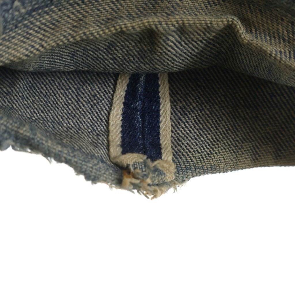 Levi's(リーバイス) VINTAGE 80s ハチマル 赤耳 伸縮率10% 表黒カンヌキ ボタン裏524 501 ストレートデニム インディゴ