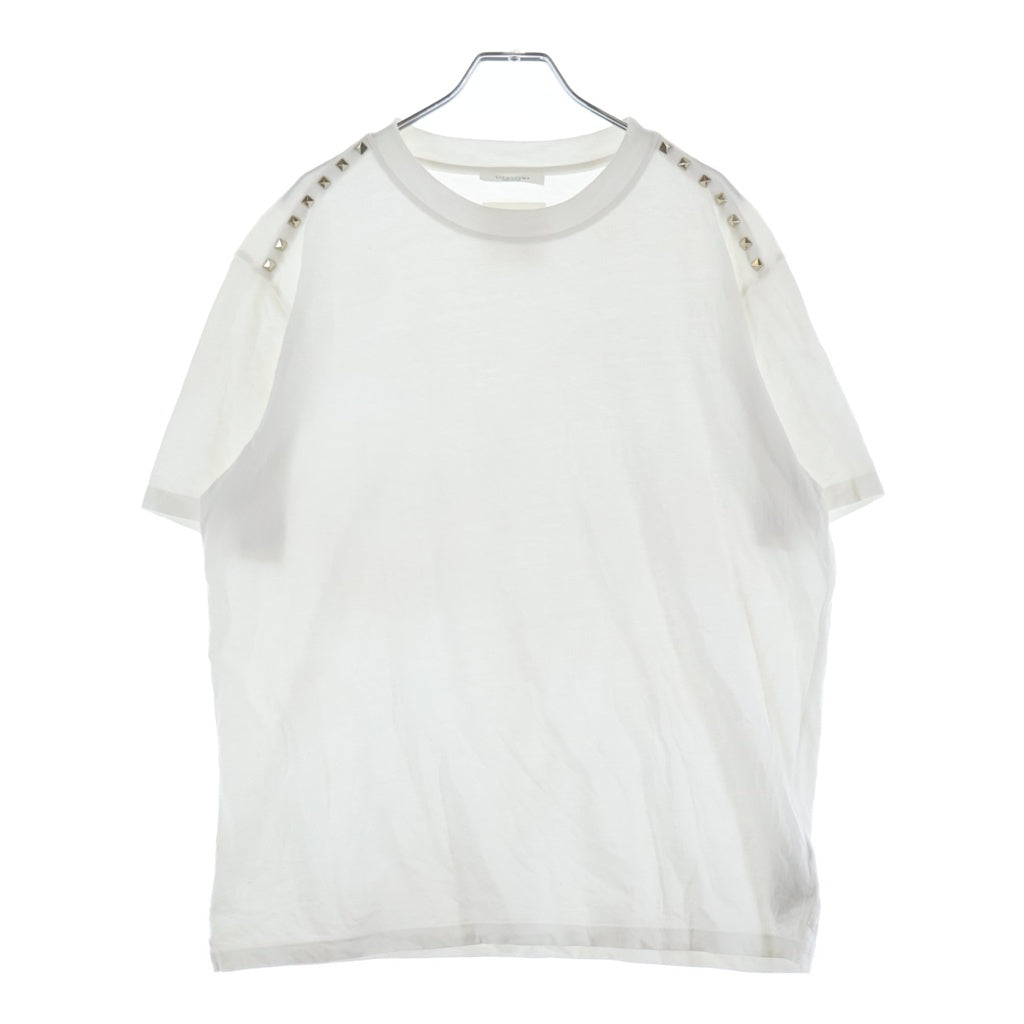 VALENTINO(ヴァレンティノ) 肩ゴールドスタッズ 0000025829 クルーネックTシャツ ホワイト