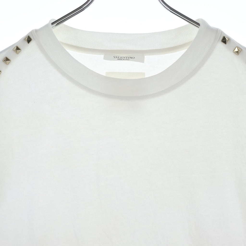 VALENTINO(ヴァレンティノ) 肩ゴールドスタッズ 0000025829 クルーネックTシャツ ホワイト
