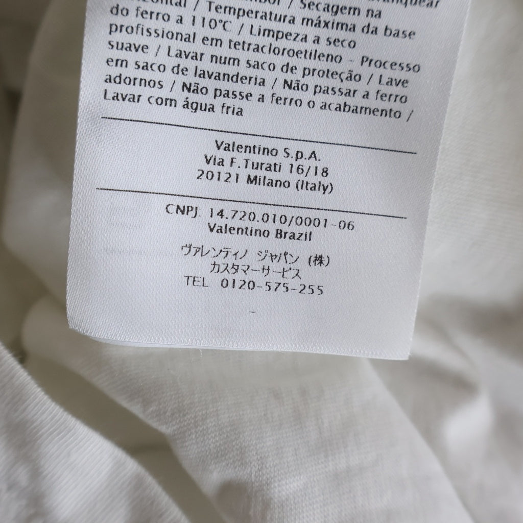 VALENTINO(ヴァレンティノ) 肩ゴールドスタッズ 0000025829 クルーネックTシャツ ホワイト