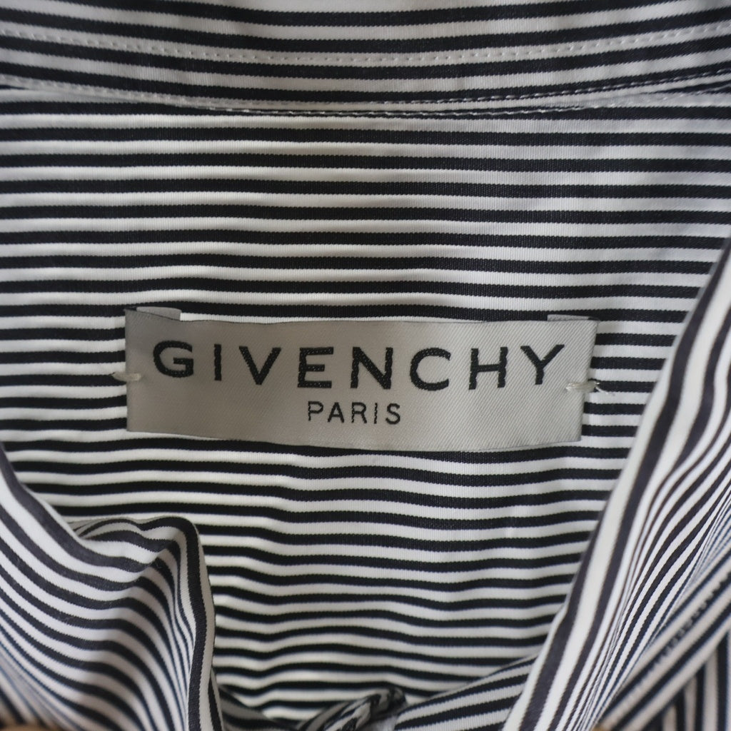 GIVENCHY(ジバンシィ) バックロゴ ボタンダウン ブロード BM60H0123T 長袖シャツ ネイビー