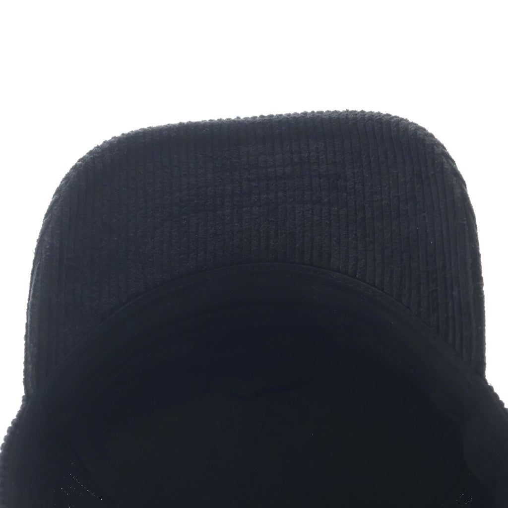 ASKYURSELF(アスクユアセルフ) OFF FIELD CORDUROY SNAPBACK CAP サイドロゴ 6パネルキャップ ブラック