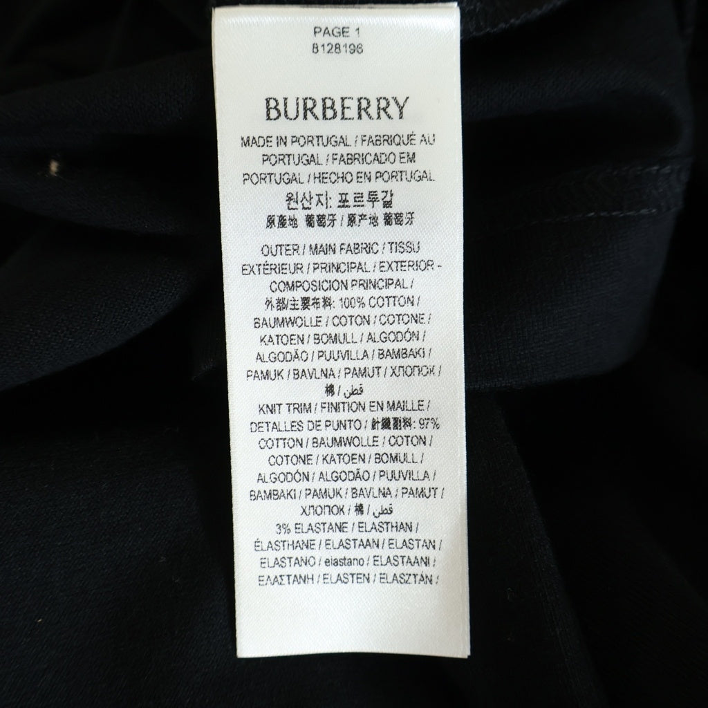 BURBERRY(バーバリー) Checkered flag cotton shirt チェック フラッグ コットン クルーネック半袖Tシャツ ブラック