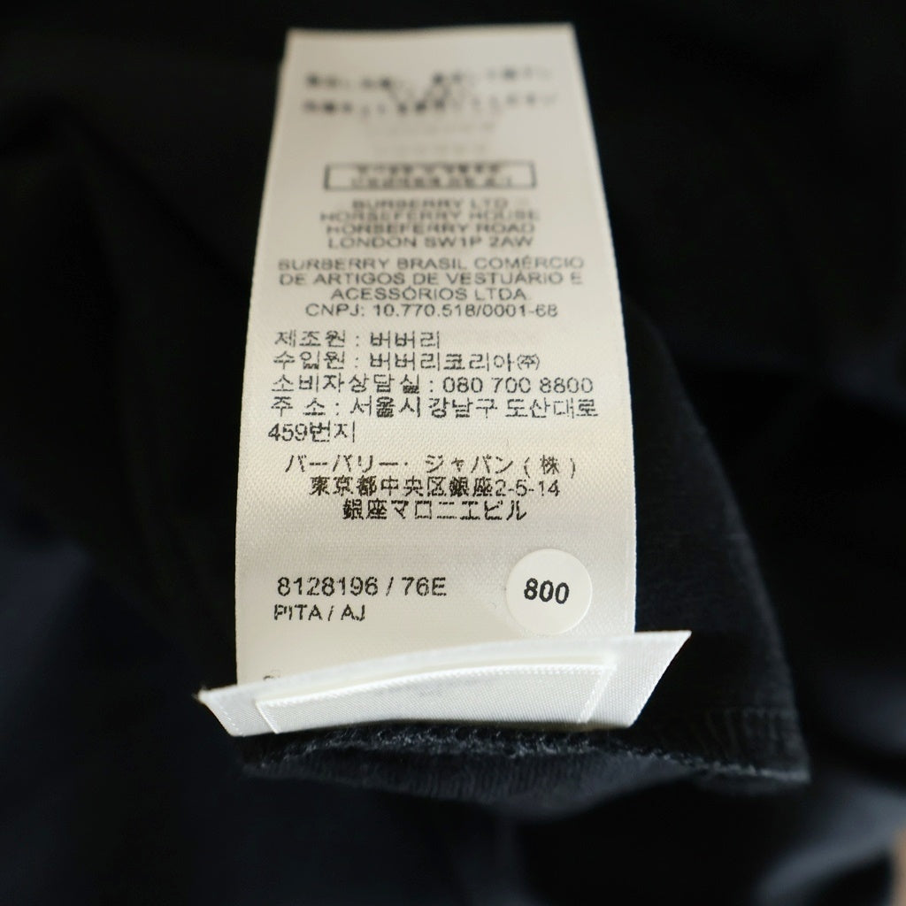 BURBERRY(バーバリー) Checkered flag cotton shirt チェック フラッグ コットン クルーネック半袖Tシャツ ブラック