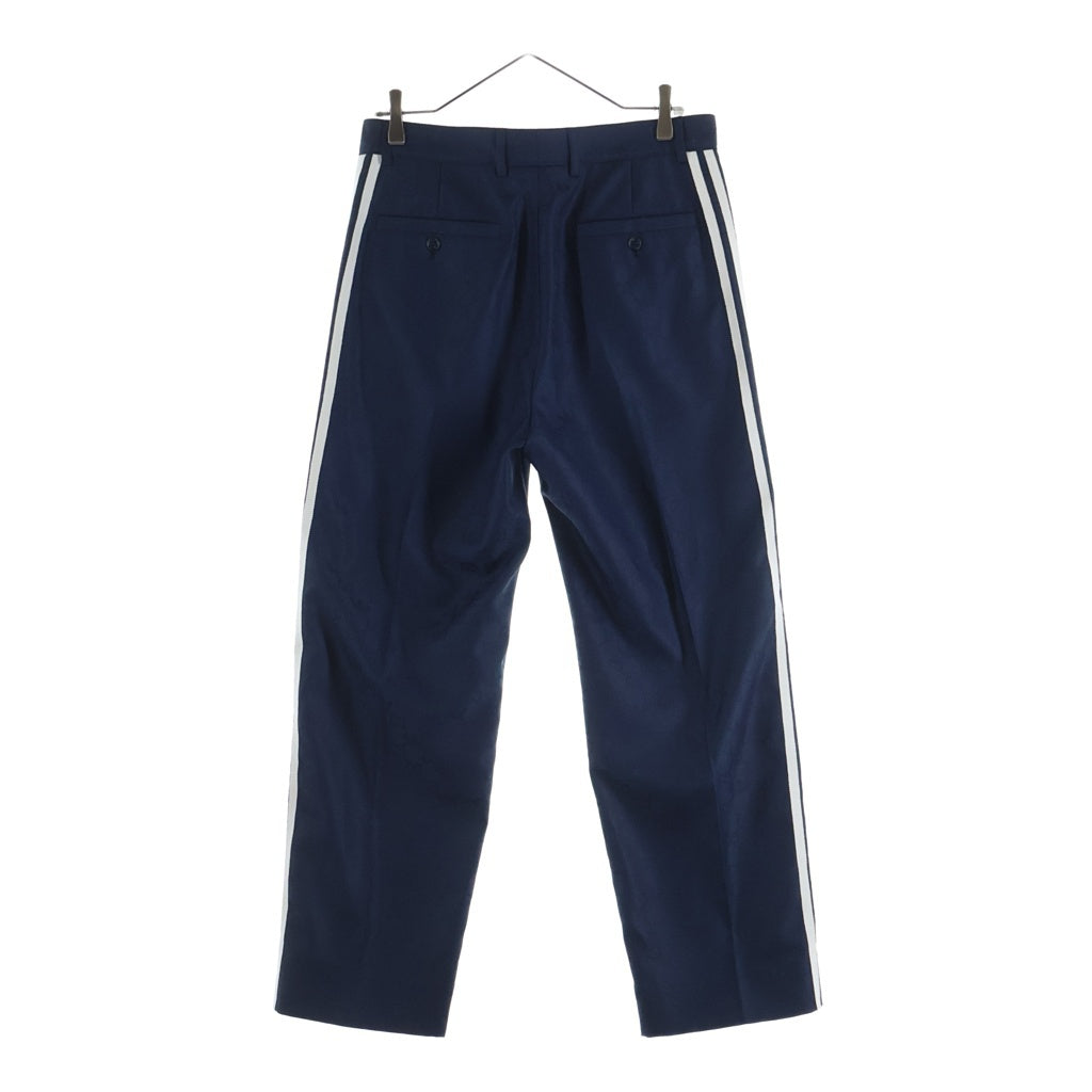 GUCCI(グッチ) ×ADIDAS トレフォイル ジャガード ロゴ 3ストライプ スラックス ネイビー