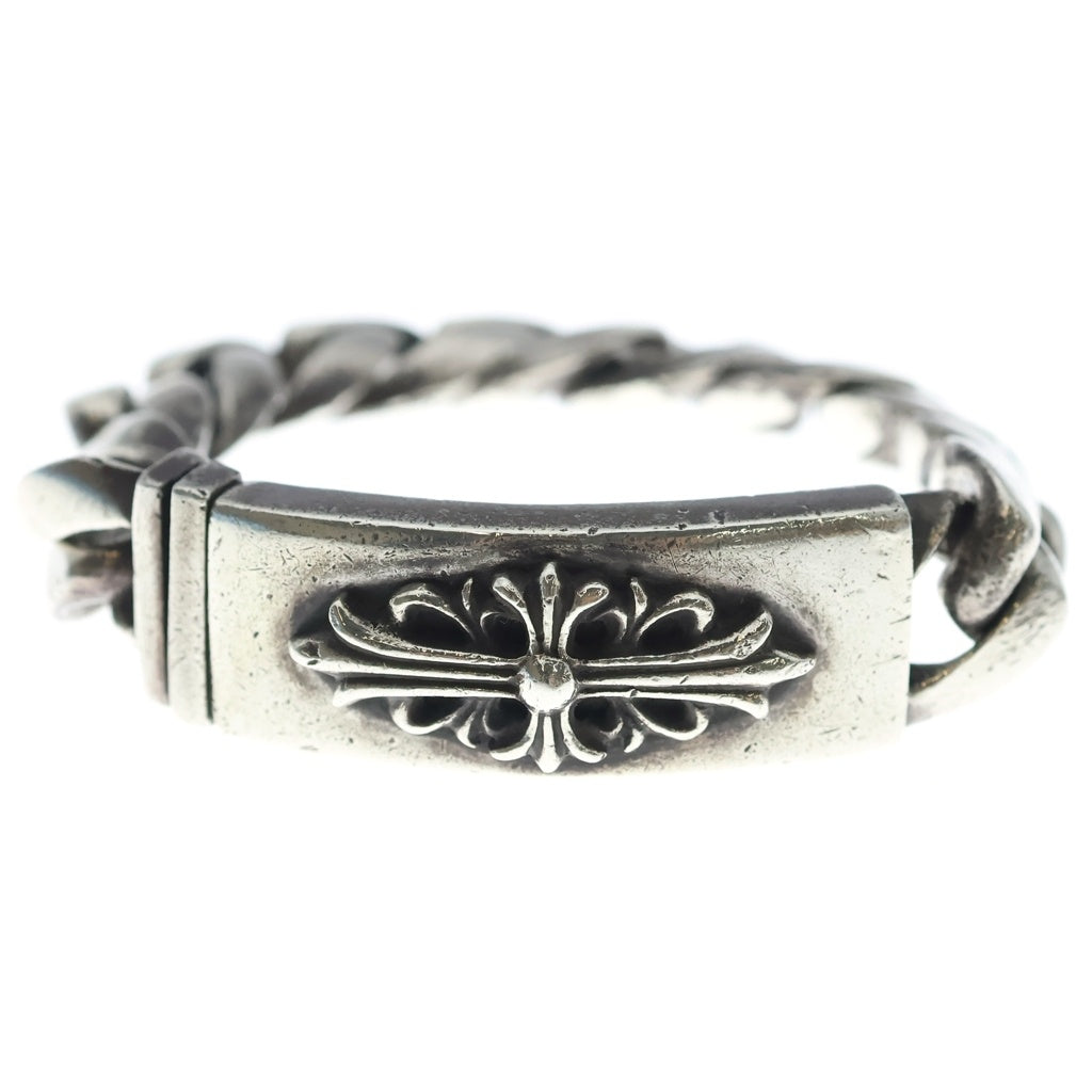 CHROME HEARTS(クロムハーツ) ID FLORAL CRS フローラルクロスIDクラシックリンク ブレスレット 13LINK シルバー BCA164