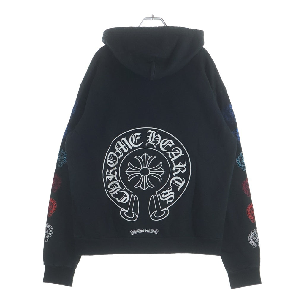 CHROME HEARTS(クロムハーツ) Multicolor Sleeve Logo Horseshoe Pullover Hoodie マルチカラー スリーブホースシューロゴ プルオーバーパーカー フーディー ブラック
