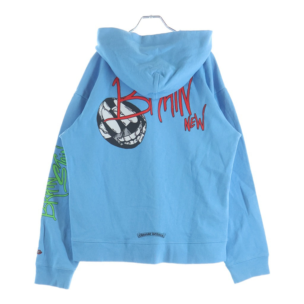 CHROME HEARTS(クロムハーツ) 24SS ×MATTY BOY BRAIN NEW PULLOVER HOODIE マッティボーイ ブレインニュー プリントフーディー プルオーバーパーカー ブルー