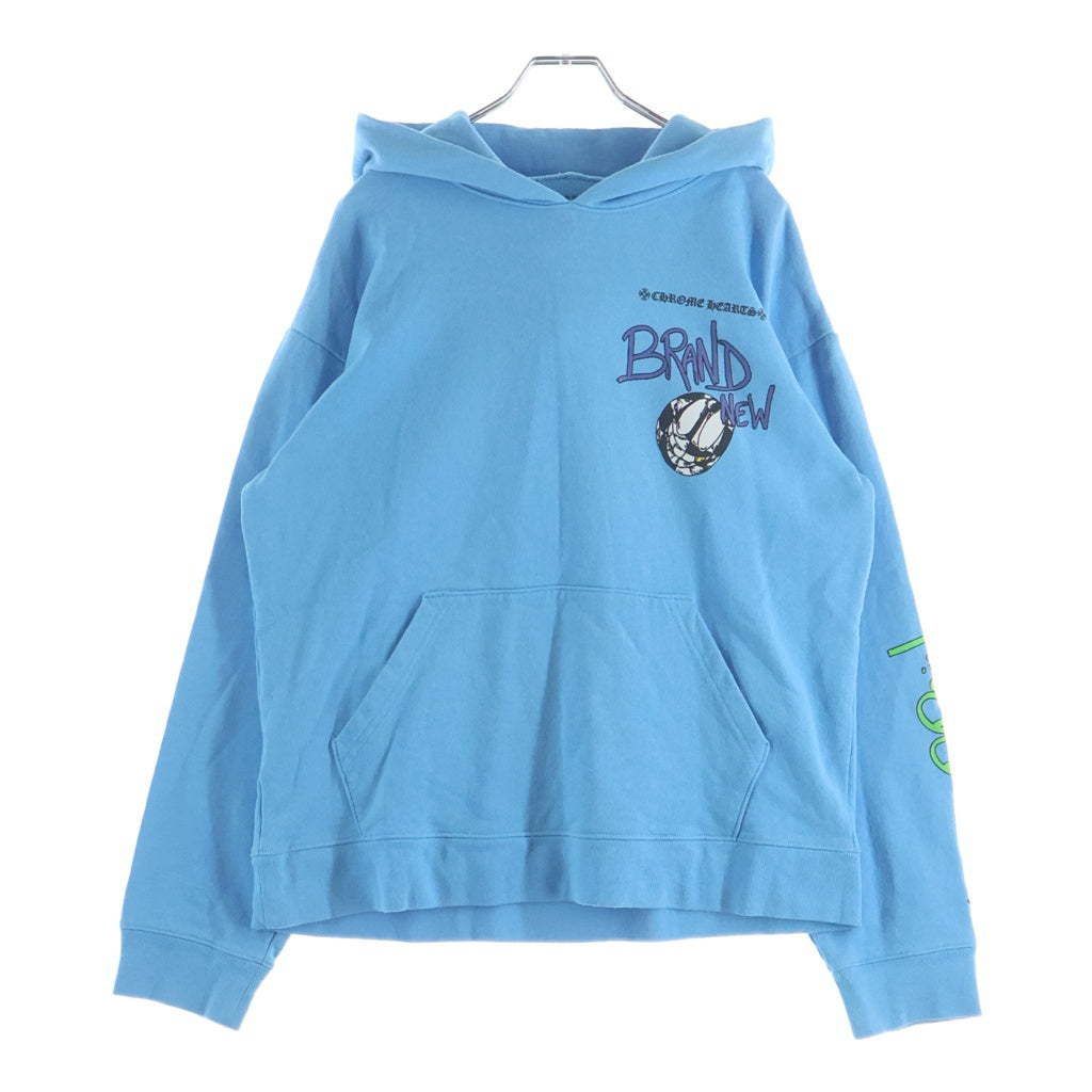 CHROME HEARTS(クロムハーツ) 24SS ×MATTY BOY BRAIN NEW PULLOVER HOODIE マッティボーイ ブレインニュー プリントフーディー プルオーバーパーカー ブルー