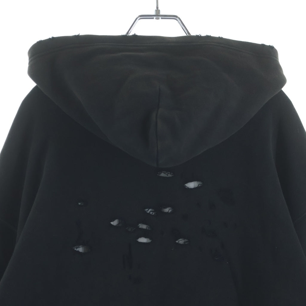 BALENCIAGA(バレンシアガ) 21SS DESTROYED HOODIE デストロイド 汚れ加工 フーディ プルオーバーパーカー 659403 ブラック