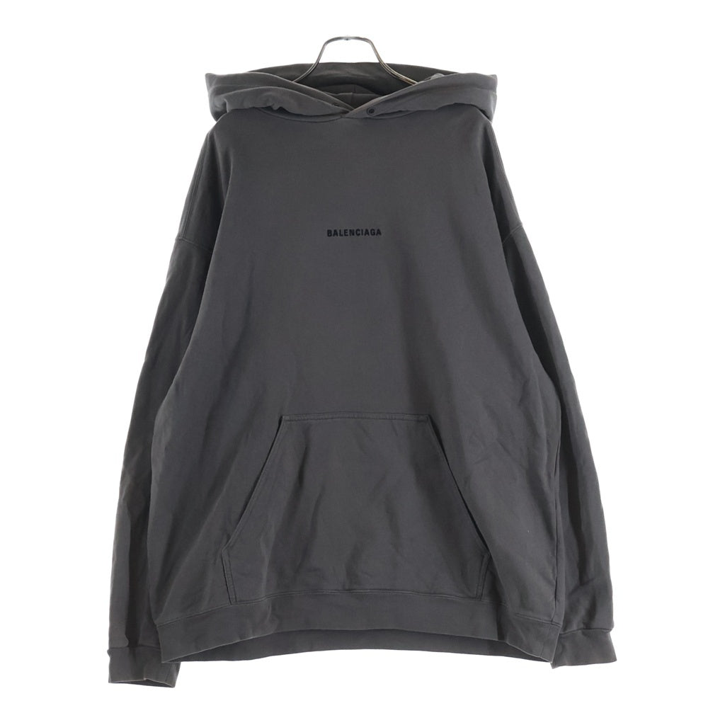 BALENCIAGA(バレンシアガ) 22AW バックロゴ ピグメントダイ プルオーバーパーカー フーディー 600583 TNVH1 グレー