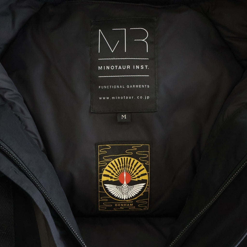MINOTAUR(ミノトール) ×DENHAM アームワッペン ジップアップ ダウンジャケット ブラック 2112213