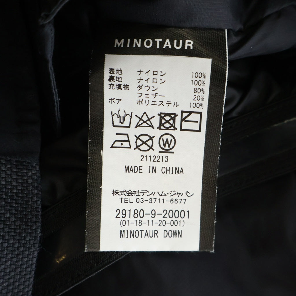 MINOTAUR(ミノトール) ×DENHAM アームワッペン ジップアップ ダウンジャケット ブラック 2112213