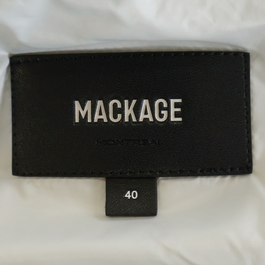 MACKAGE(マッカージュ) VICTOR TRENCH アームロゴパッチ ダウンジャケット アイボリー