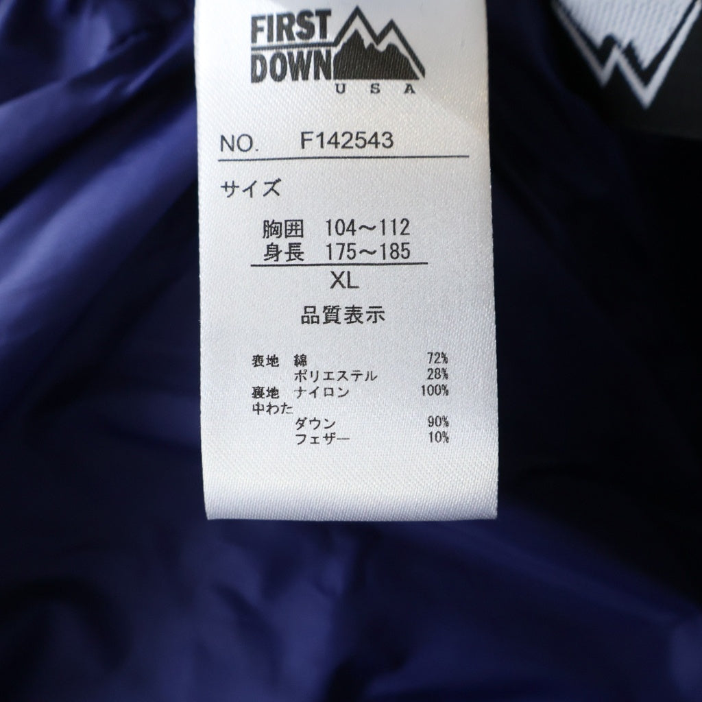 FIRST DOWN(ファーストダウン) ×Blackeyepatch ストライプ柄 ダウンジャッケット F142543 ブルー