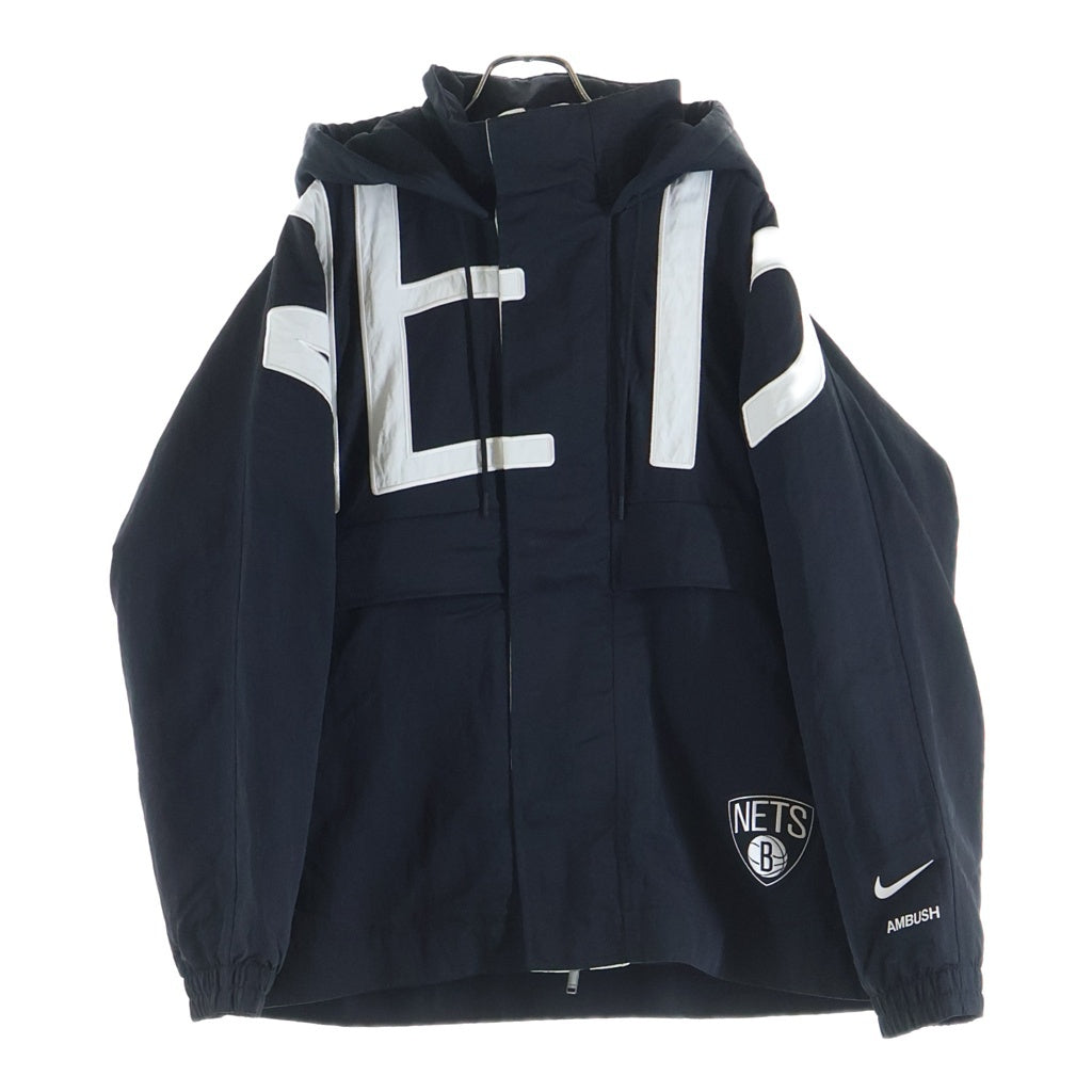 NIKE(ナイキ) 20AW ×AMBUSH NBA COLLECTION NETS JACKET ロゴプリント ナイロンジャケット ブラック DB9567-010