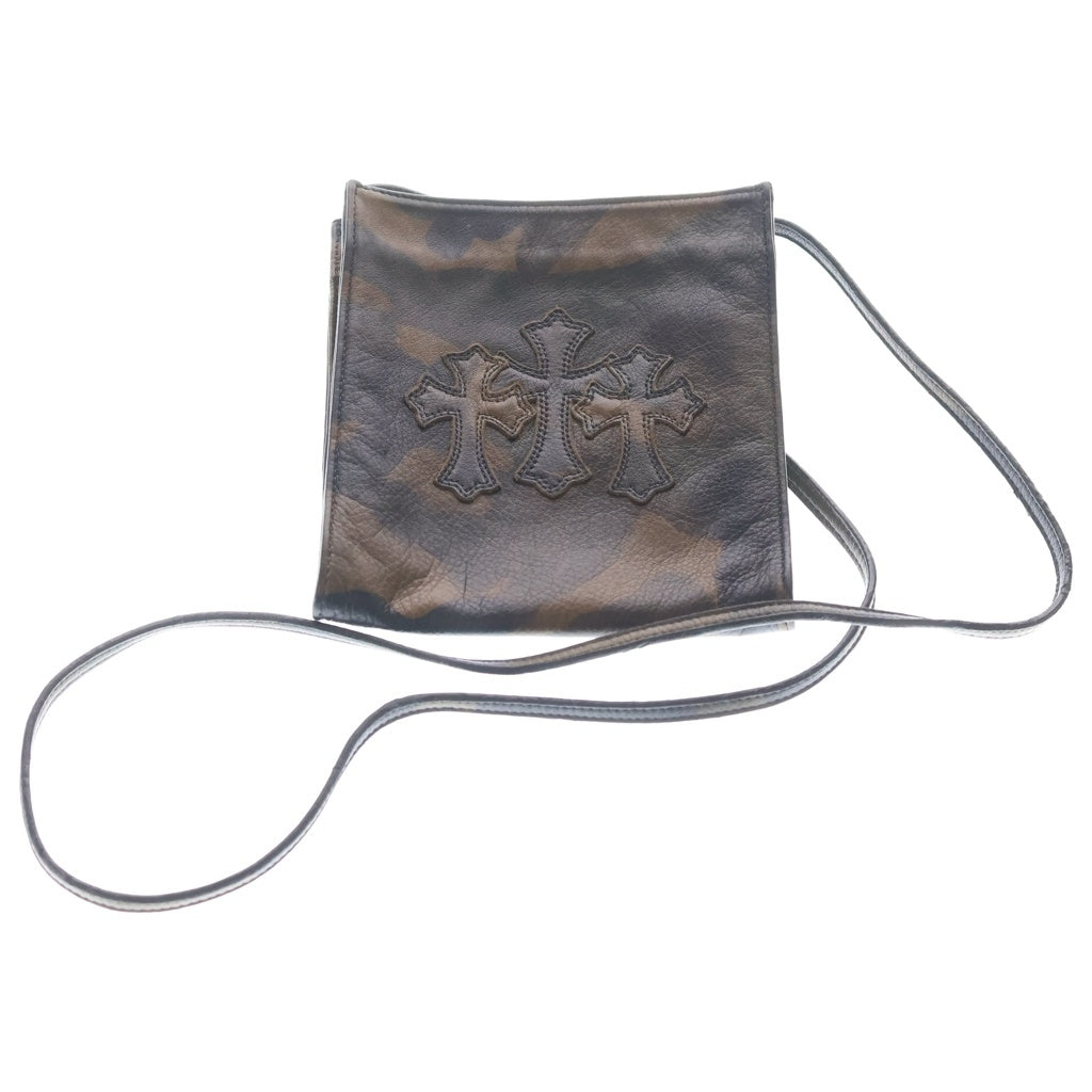 CHROME HEARTS(クロムハーツ) SQ PKT 3CEME CRS スクエアポケット 3クロスパッチスエードショルダーバッグ