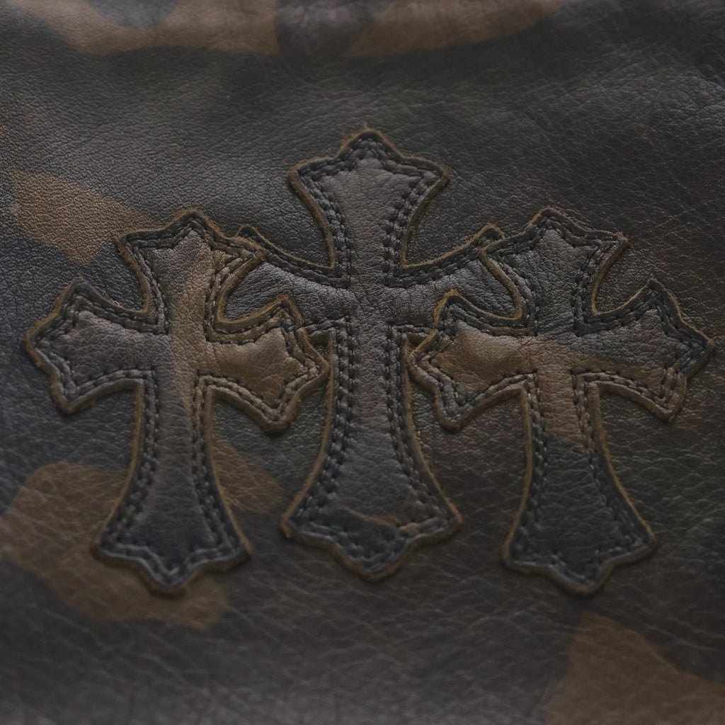 CHROME HEARTS(クロムハーツ) SQ PKT 3CEME CRS スクエアポケット 3クロスパッチスエードショルダーバッグ