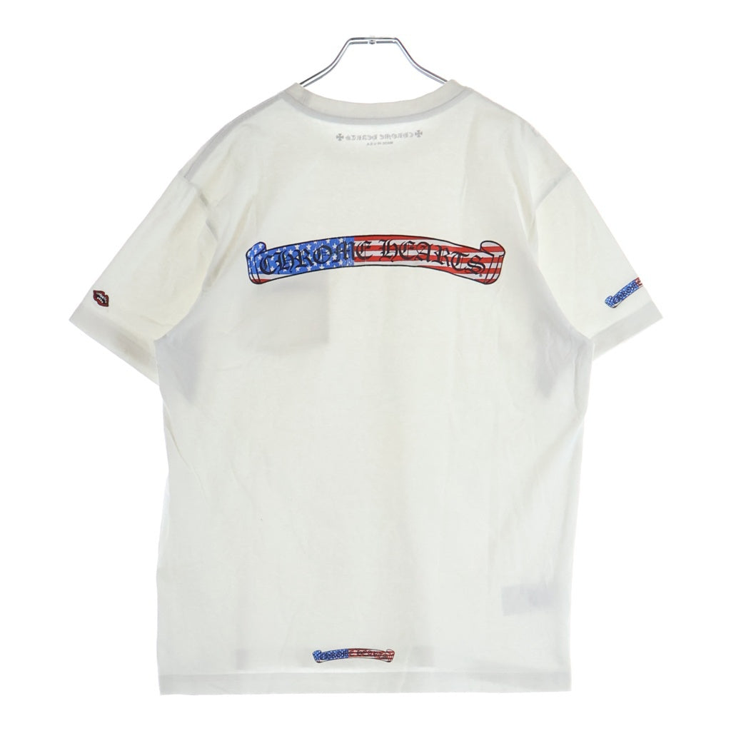 CHROME HEARTS(クロムハーツ) ×MATTY BOY チョンパー 星条旗 スクロールラベルプリント 半袖Tシャツカットソー ホワイト