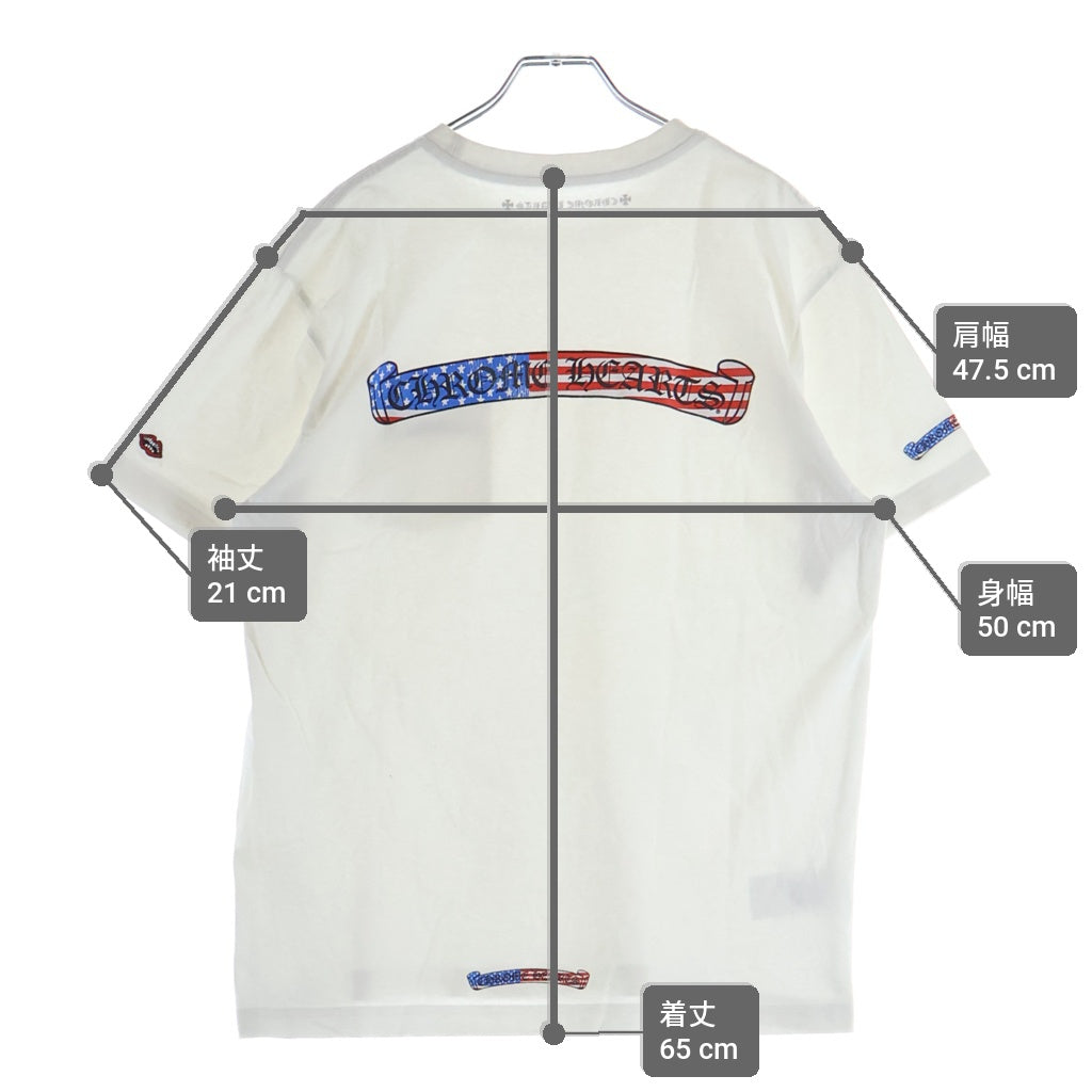 CHROME HEARTS(クロムハーツ) ×MATTY BOY チョンパー 星条旗 スクロールラベルプリント 半袖Tシャツカットソー ホワイト