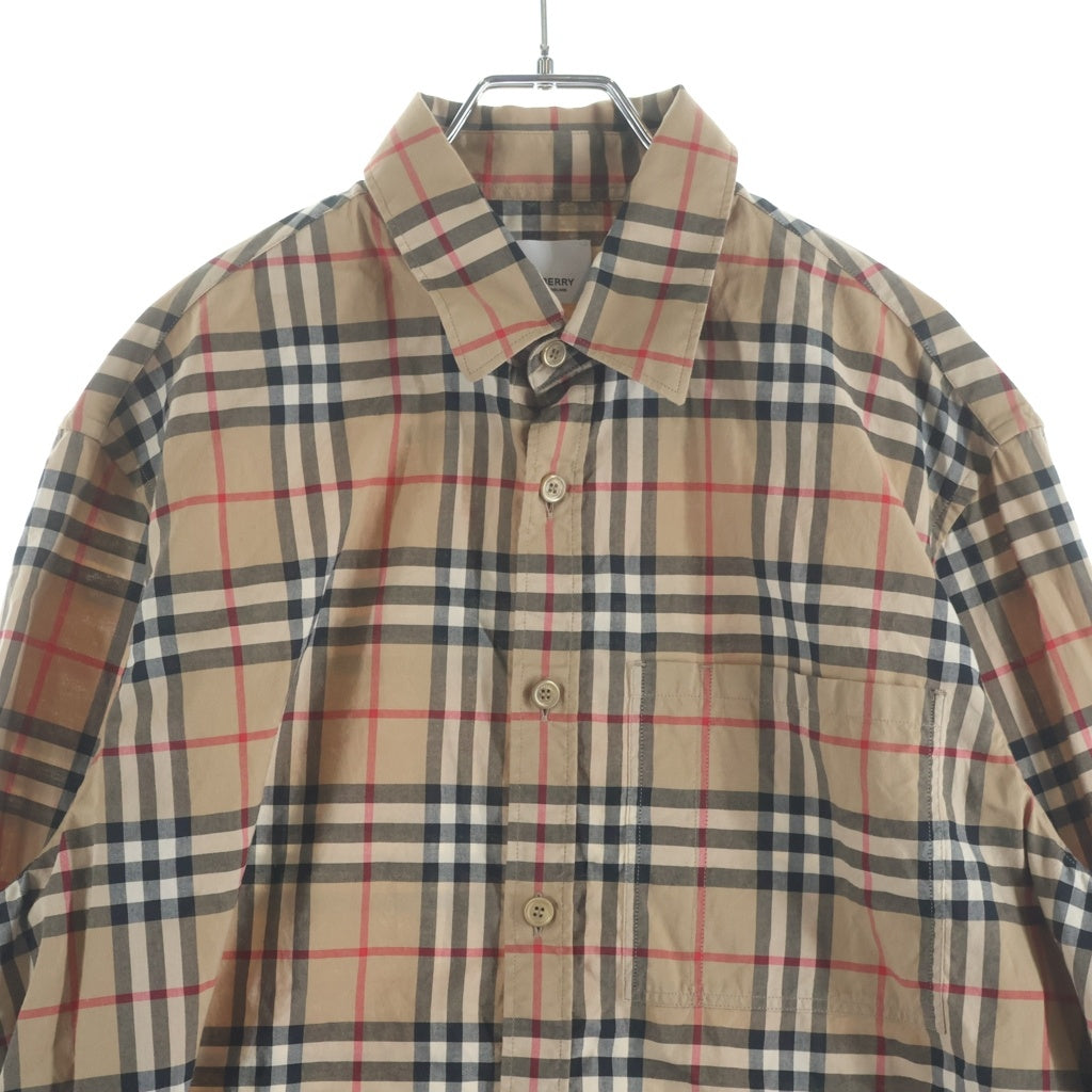 BURBERRY(バーバリー) Sander ロゴプリント バーバリーチェック 8017567 長袖シャツ ベージュ
