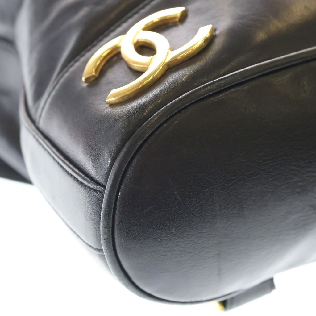 CHANEL(シャネル) ヴィンテージ トリプルココマーク GD金具 バックパック ブラック/ゴールド レディース