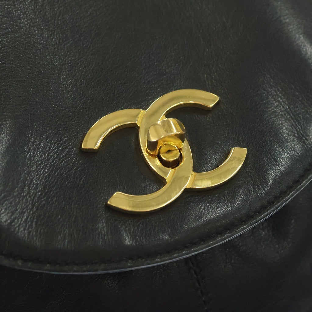 CHANEL(シャネル) ヴィンテージ トリプルココマーク GD金具 バックパック ブラック/ゴールド レディース