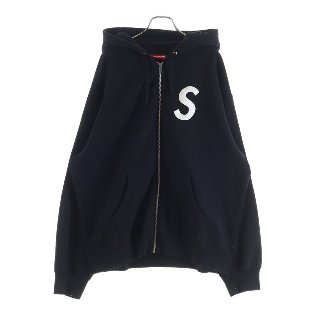 SUPREME(シュプリーム) 23AW S Logo Zip Up Hooded Sweatshirt ジップアップ フーディ ブラック