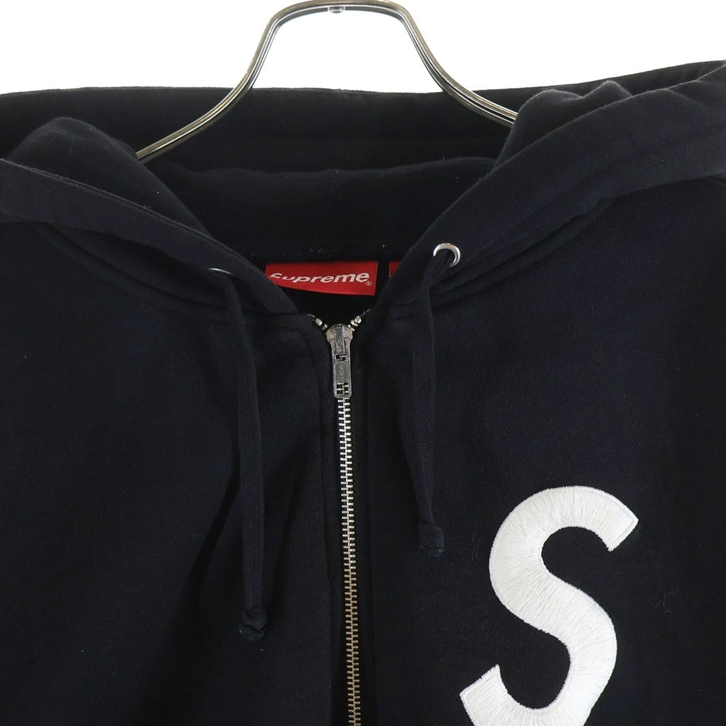 SUPREME(シュプリーム) 23AW S Logo Zip Up Hooded Sweatshirt ジップアップ フーディ ブラック