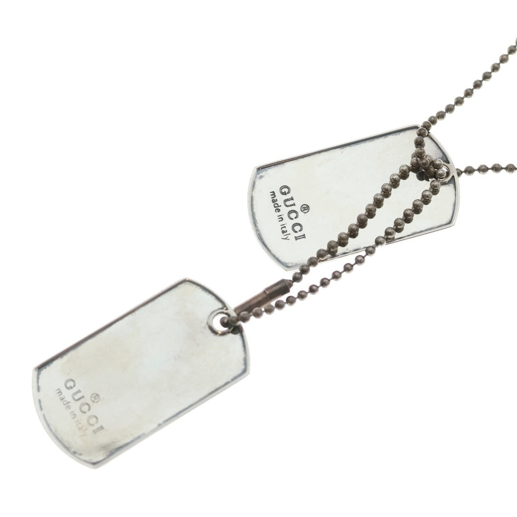 GUCCI(グッチ) Logo Dog tag Necklace ロゴドックタグ ネックレス シルバー