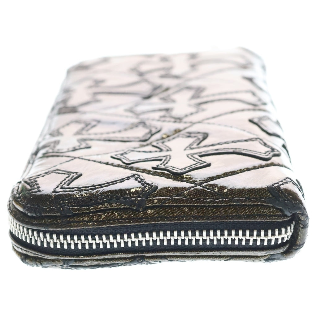 CHROME HEARTS(クロムハーツ) REC F ZIP QUILTED セメタリークロス キルティング ラメ ウォレット財布