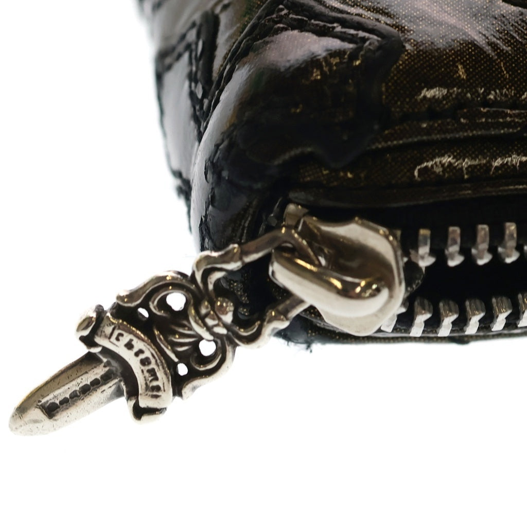CHROME HEARTS(クロムハーツ) REC F ZIP QUILTED セメタリークロス キルティング ラメ ウォレット財布